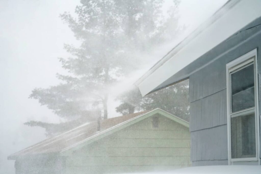Severe weather around a home that might benefit from a fortified roof. 