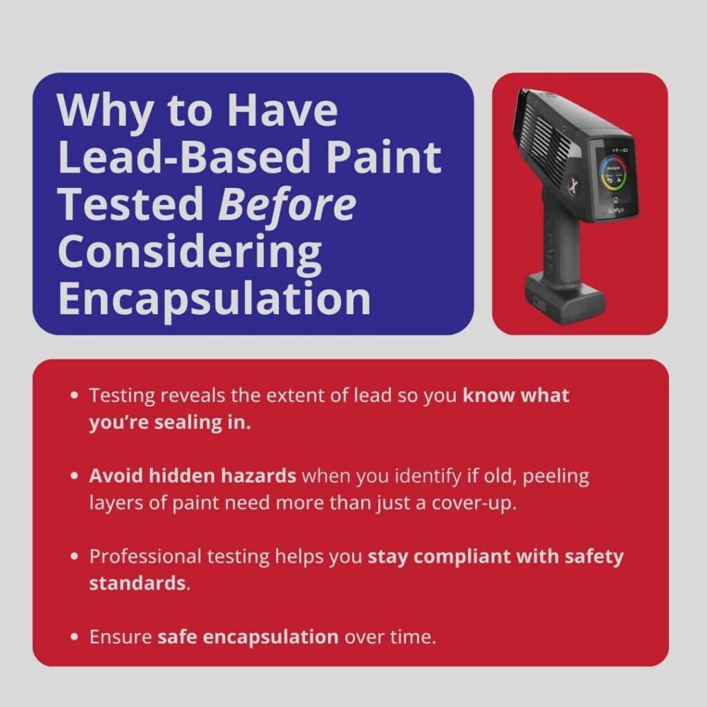 testing lead-based paint before encapsulating it can help avoid future dangerous issues from coming up