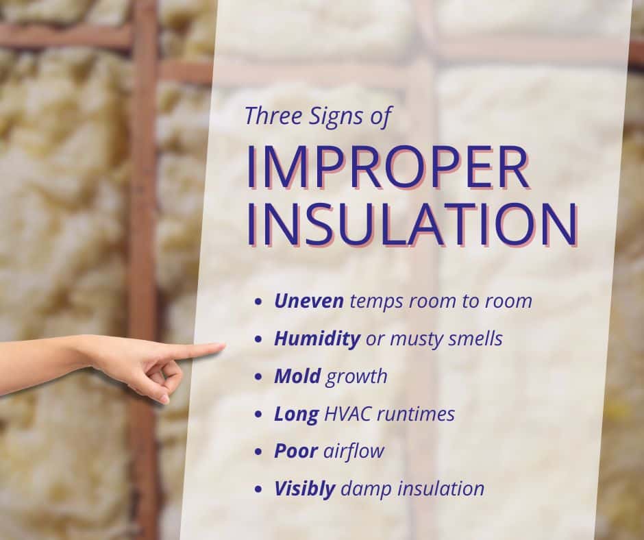 signs of issues with faced or unfaced insulation