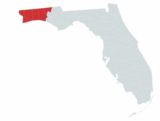 Service area map for Florida